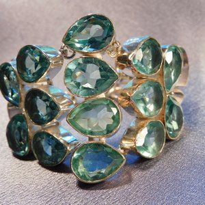 925 Faceted Blue Topaz Toggle Bracelet